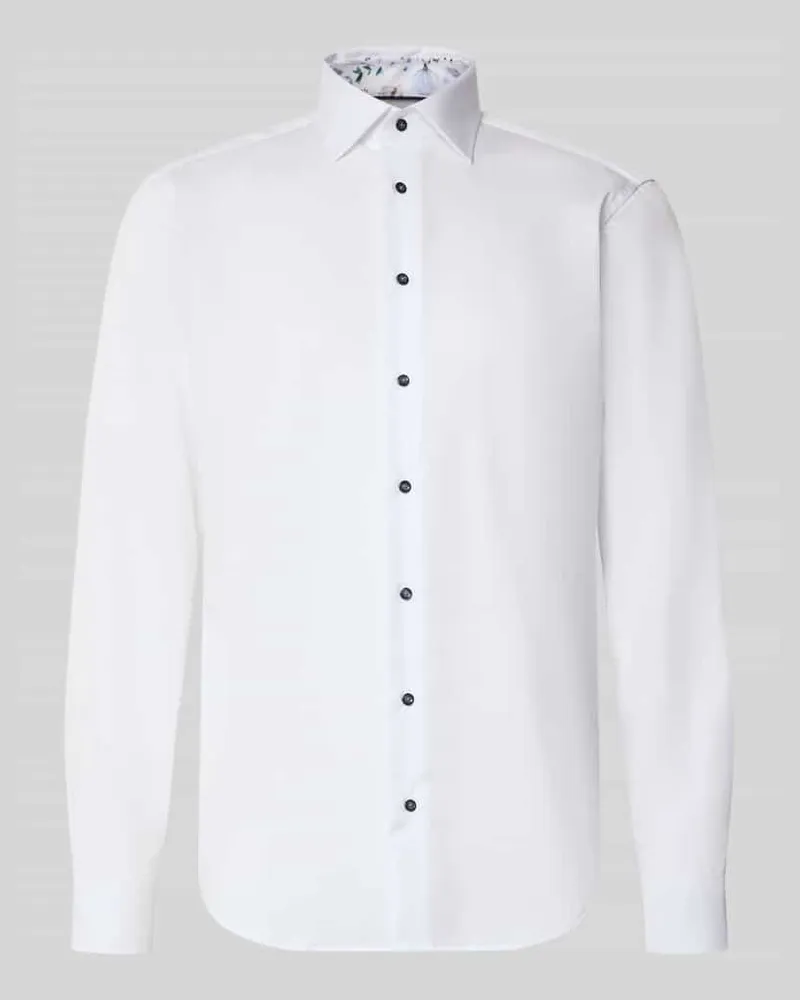 Christian Berg Slim Fit Business-Hemd mit Kentkragen Weiss