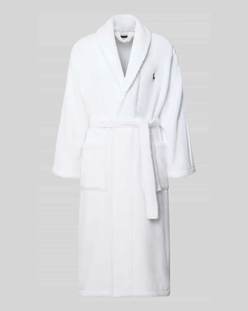 Ralph Lauren Regular Fit Bademantel aus reiner Baumwolle Weiss