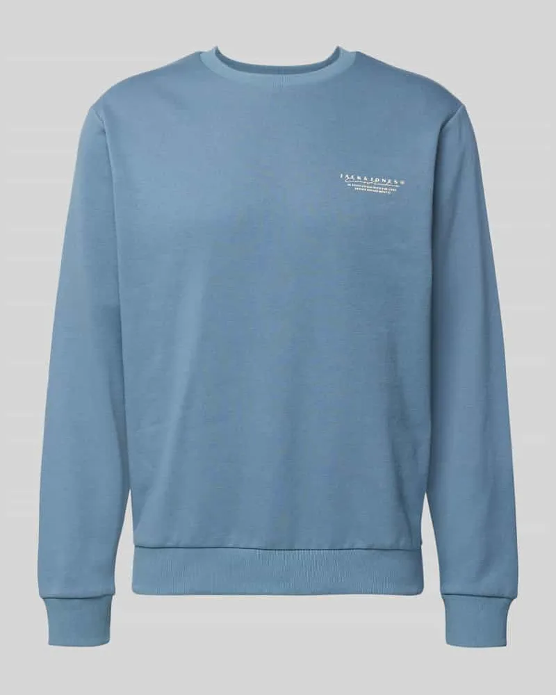 Jack & Jones Sweatshirt mit Label-Print Jeansblau