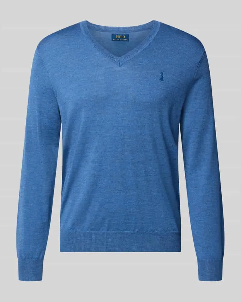 Ralph Lauren Regular Fit Pullover aus reiner Wolle Jeansblau