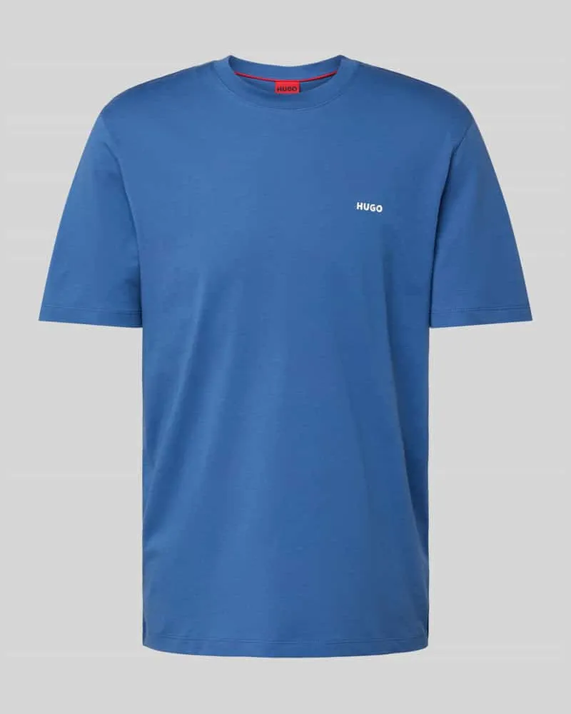 HUGO BOSS T-Shirt mit Label-Print Modell 'Dero Dunkelblau