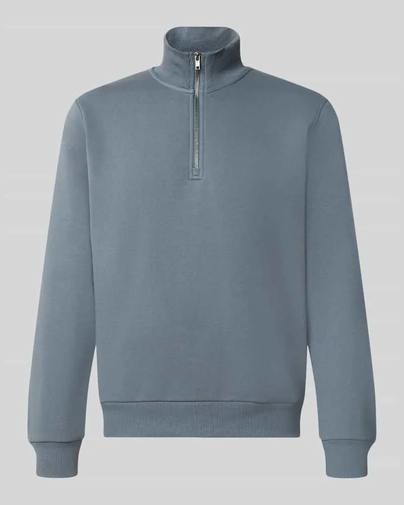 Jack & Jones Regular Fit Sweatshirt mit Baumwoll-Anteil Modell 'Bradley Blau