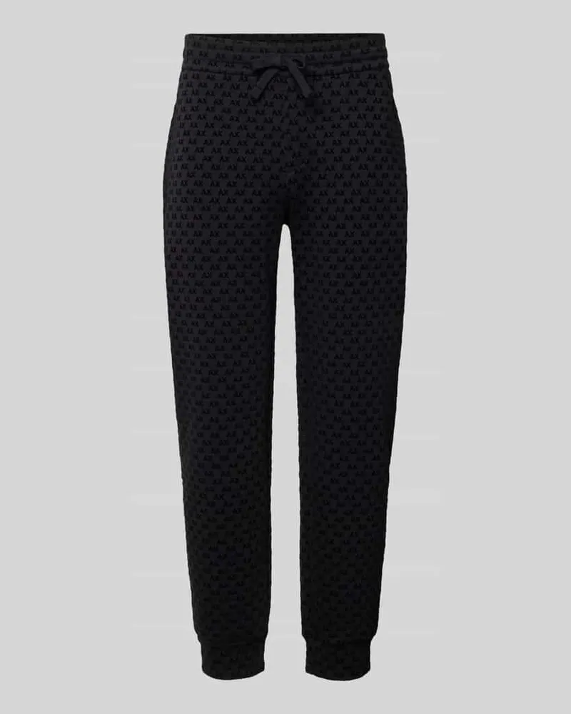 Armani Exchange Sweatpants im Allover-Look mit Logo-Muster Modell 'PANTALONI Black