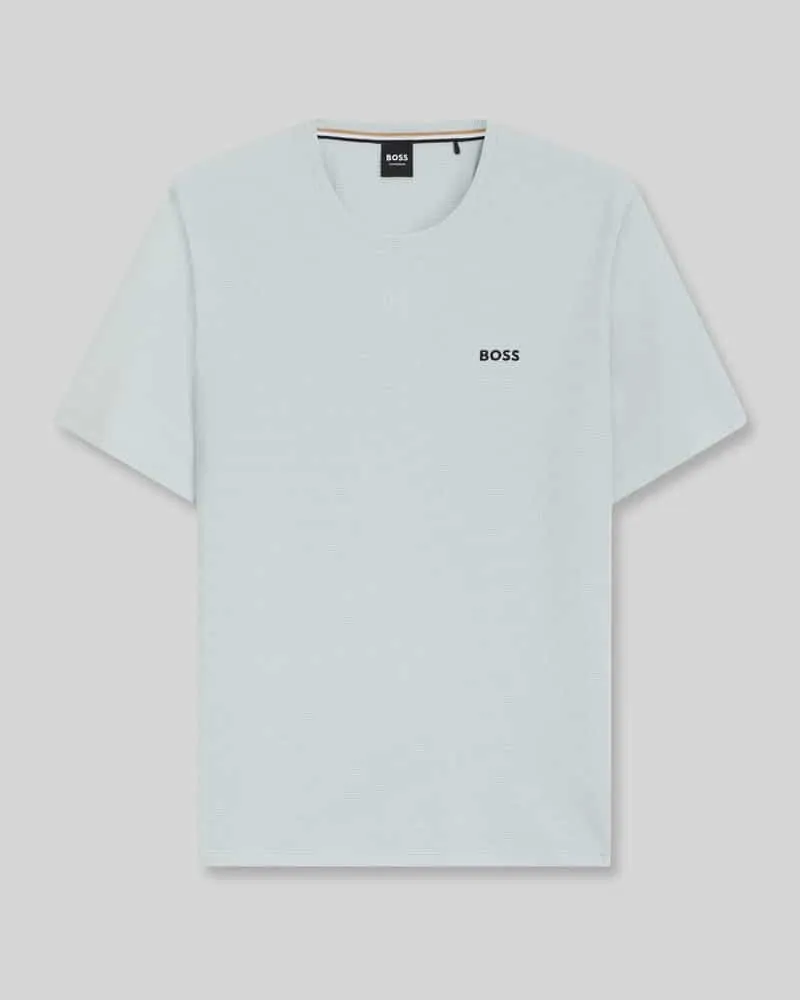 HUGO BOSS Regular Fit T-Shirt aus Baumwoll-Mix Hellblau