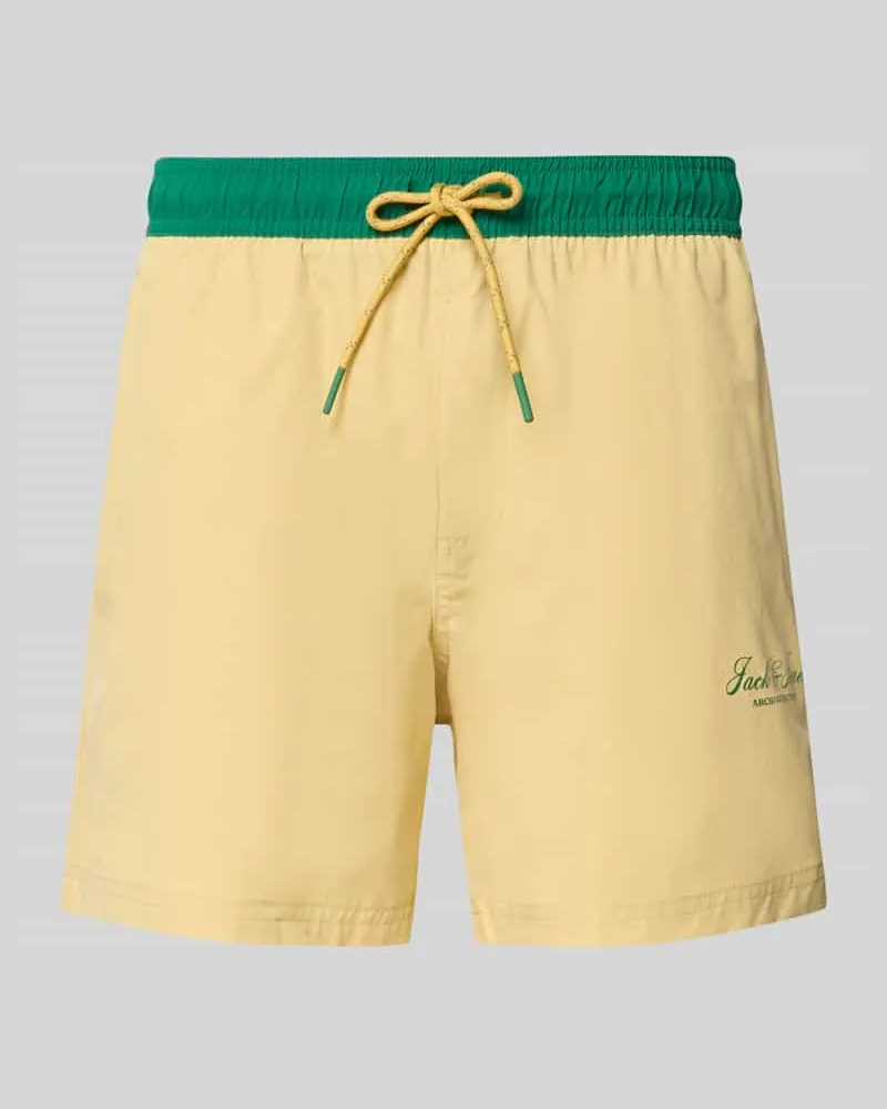 Jack & Jones Badeshorts mit Gesäßtasche Modell 'MAUI Gelb