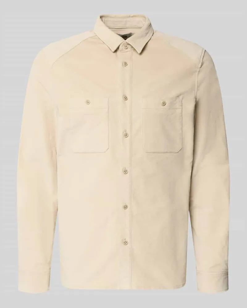 Drykorn Regular Fit Hemdjacke mit Kentkragen Modell 'NOVEN Beige