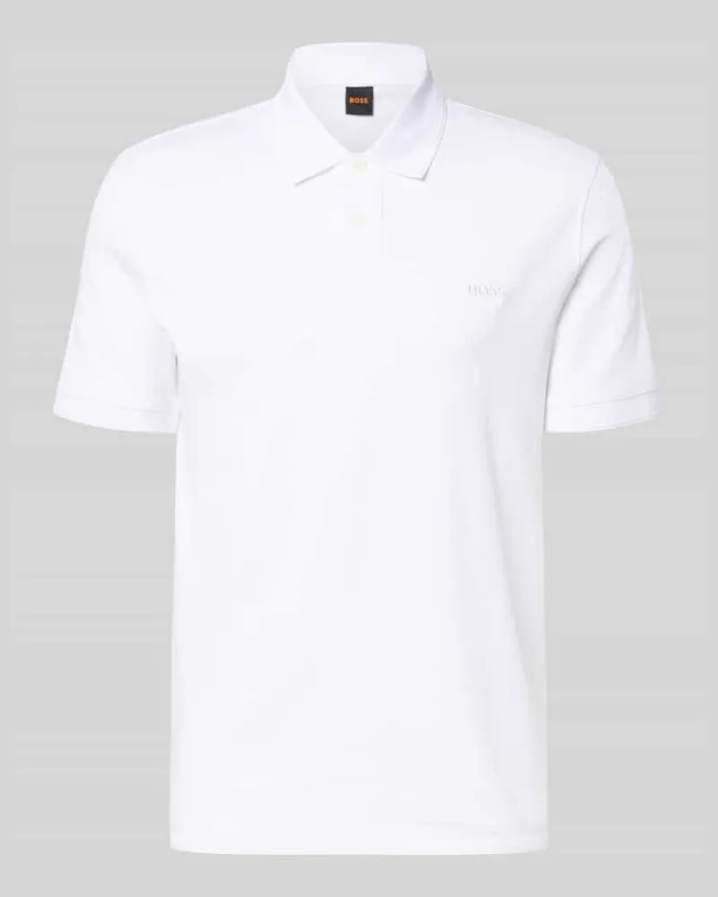 HUGO BOSS Regular Fit Poloshirt aus reiner Baumwolle Modell 'INTERLOCK Weiss