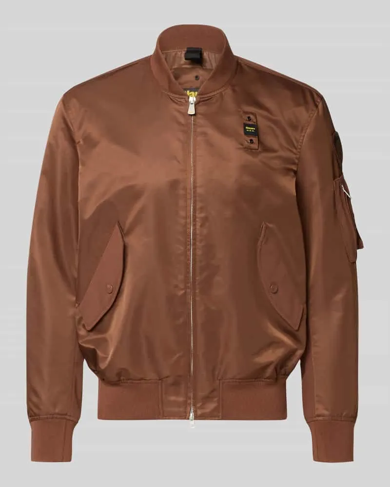 Blauer Jacke mit Zweiwege-Reißverschluss Modell 'Rocky Cognac