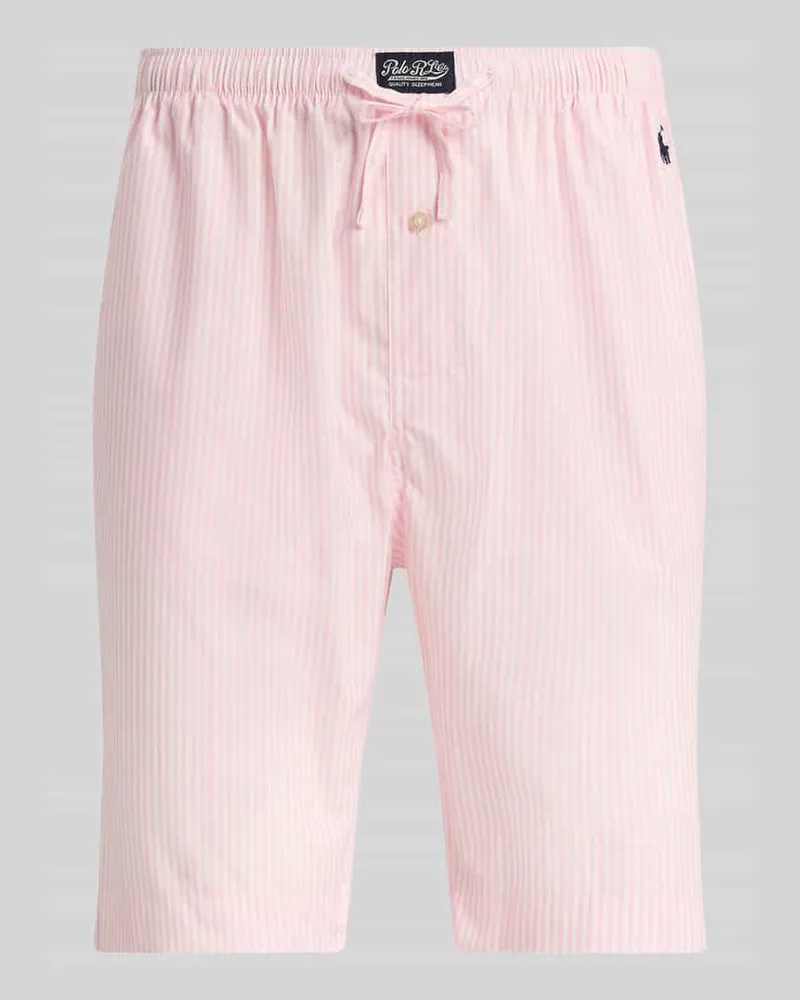 Ralph Lauren Pyjamashorts mit Tunnelzug aus reiner Baumwolle Rosa
