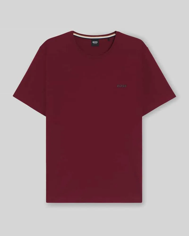 HUGO BOSS Regular Fit T-Shirt aus Baumwoll-Mix Modell 'MIX&MATCH Dunkelrot