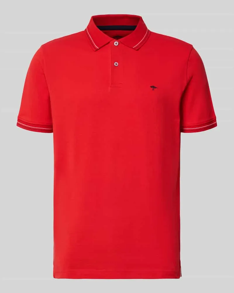 Fynch-Hatton Regular Fit Poloshirt mit Label-Stitching Rot