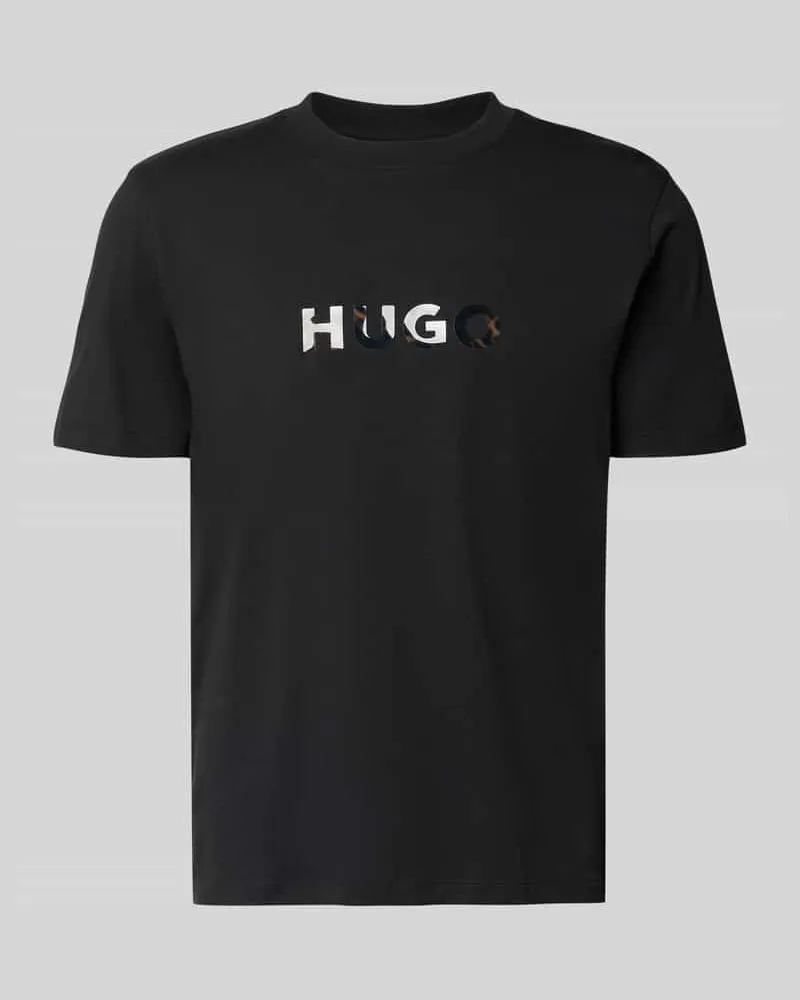 HUGO BOSS Regular Fit T-Shirt aus reiner Baumwolle Modell 'DUMEO Black