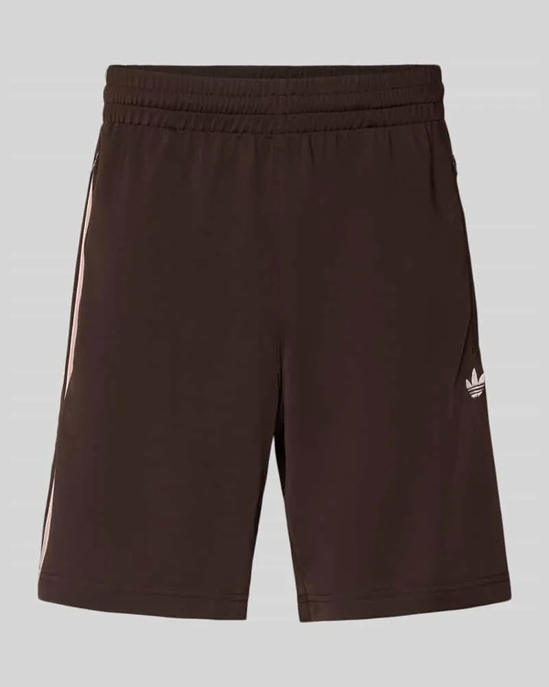 adidas Regular Fit Sport-Shorts mit Kontraststreifen Modell 'FIREBIRD Dunkelbraun