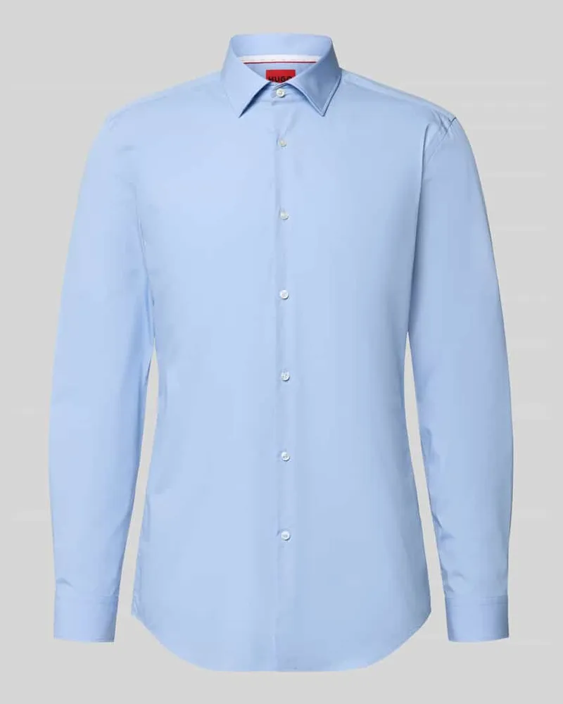 HUGO BOSS Slim Fit Businesshemd aus reiner Baumwolle Modell 'KOEY Hellblau