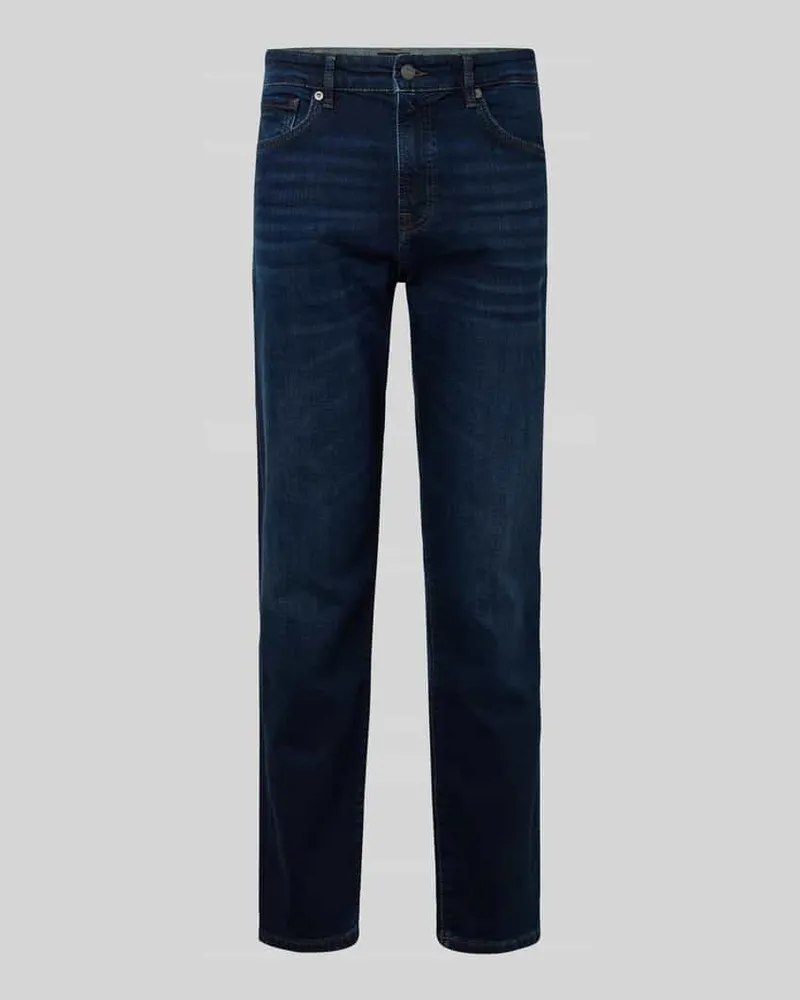 HUGO BOSS Regular Fit Jeans aus Baumwoll-Mix Modell 'RE.MAINE Dunkelblau