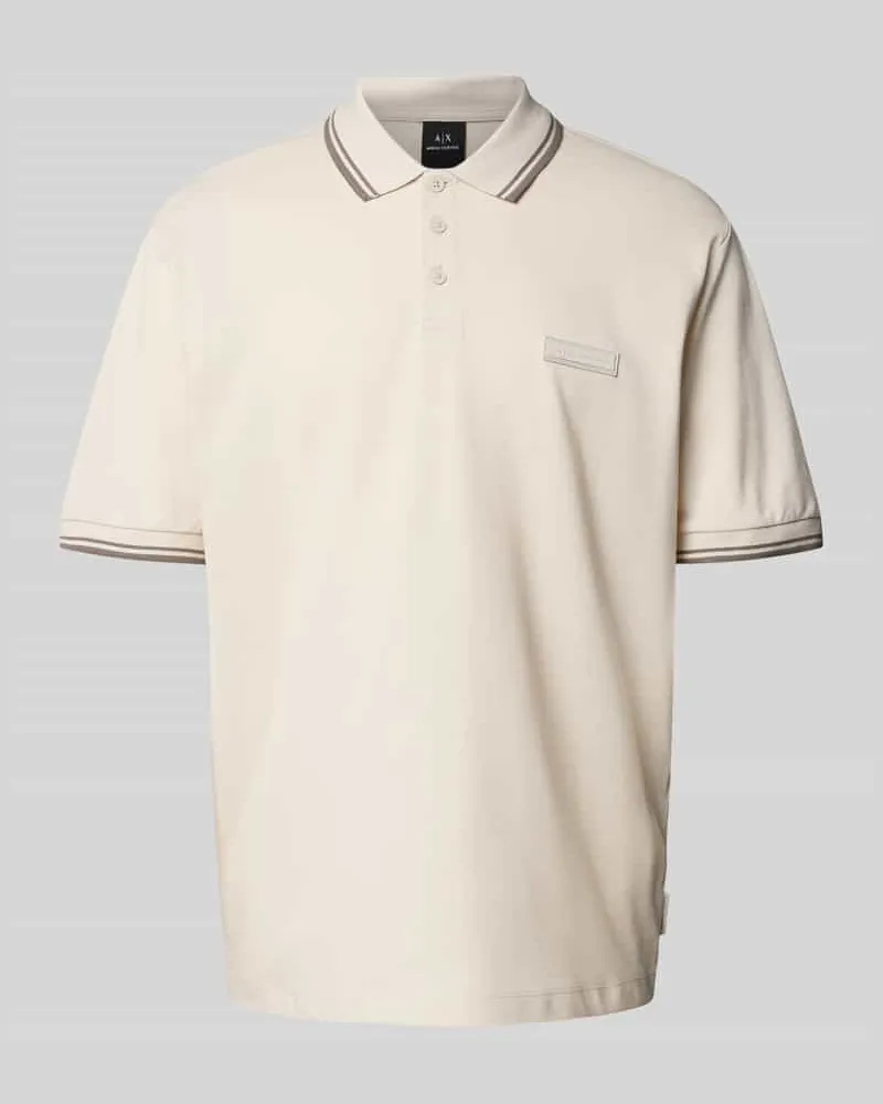 Armani Exchange Regular Fit Poloshirt mit Knopfleiste Offwhite