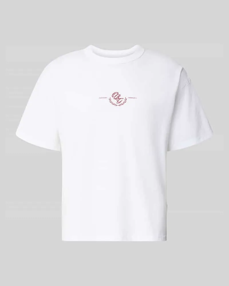 Jack & Jones Regular Fit T-Shirt mit überschnittenen Schultern Weiss