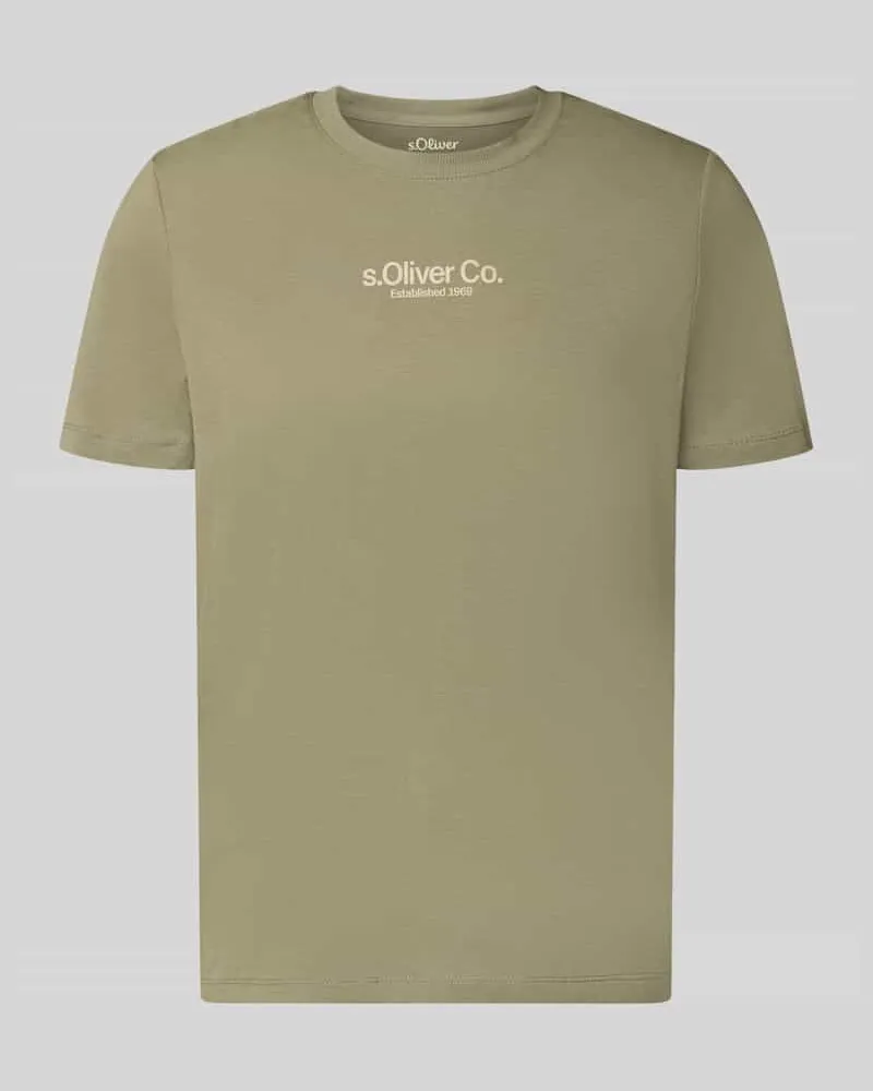 S.Oliver Regular Fit T-Shirt aus reiner Baumwolle Khaki