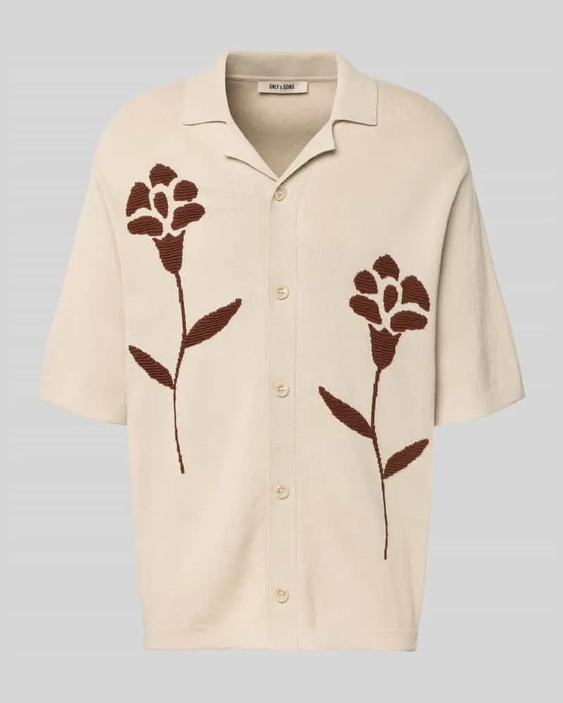 Only & Sons Relaxed Fit Freizeithemd aus reiner Baumwolle Modell 'SONNY Beige