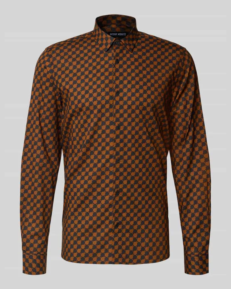 Antony Morato Freizeithemd mit Knopfleiste Modell 'BARCELONA Camel