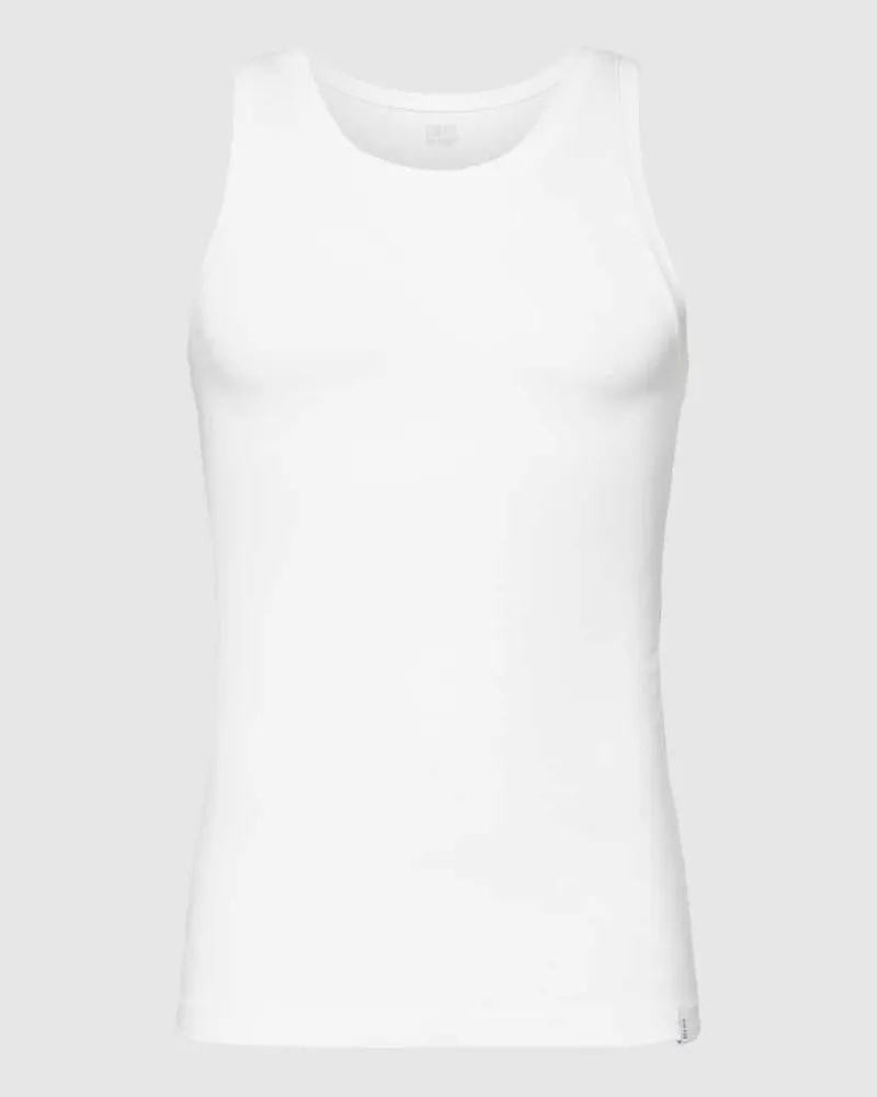 Schiesser Tanktop mit geripptem Rundhalsausschnitt Modell '1 BLACK 
