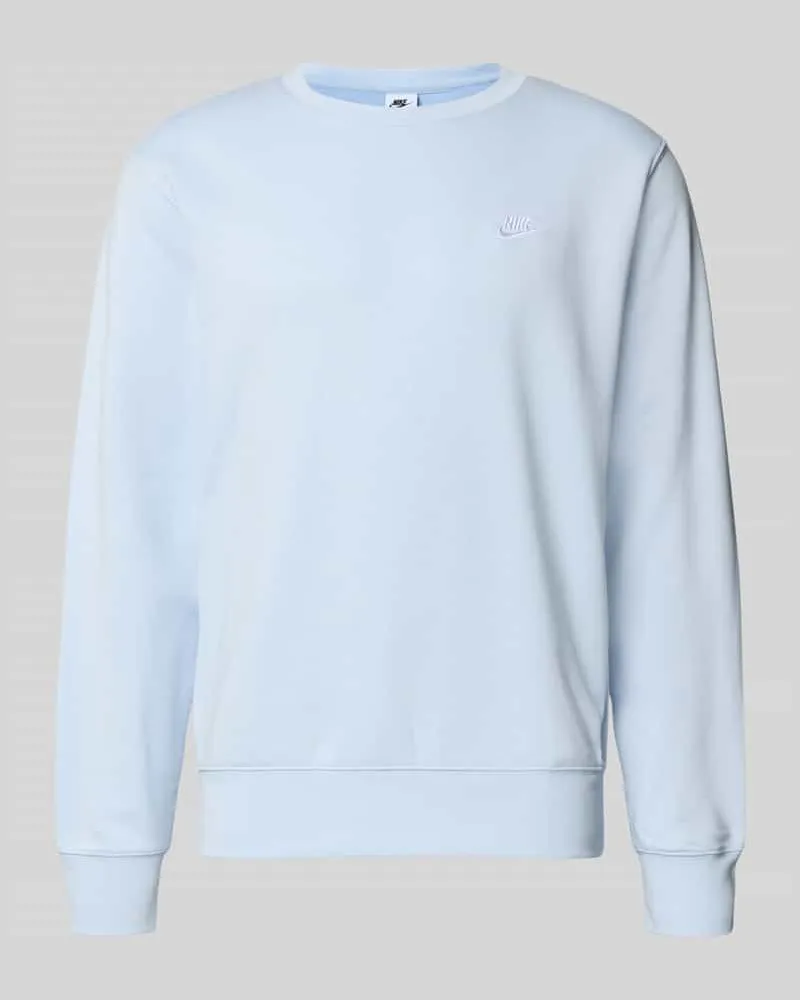 Nike Sweatshirt mit Label-Stitching und Rundhalsausschnitt Hellblau