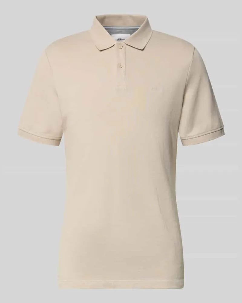 S.Oliver Regular Fit Poloshirt aus reiner Baumwolle Beige