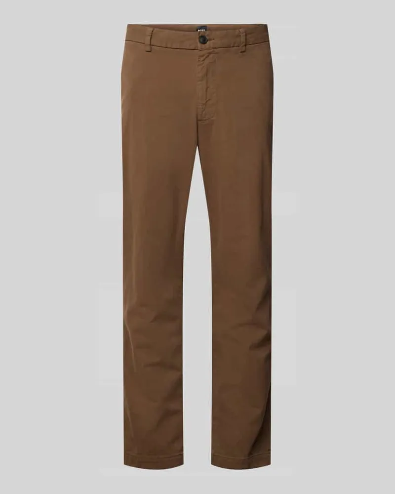 HUGO BOSS Stoffhose mit französischen Eingrifftaschen Modell 'Kaiton Mittelbraun
