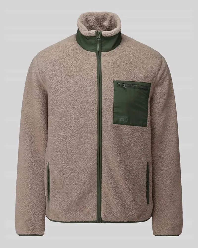 Only & Sons Regular Fit Teddyjacke mit Stehkragen Modell 'DALLAS Beige