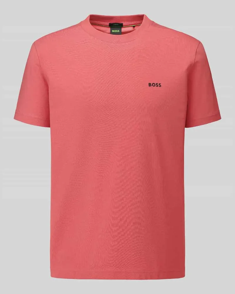 HUGO BOSS Regular Fit T-Shirt mit kleinem Logo-Schriftzug Pink