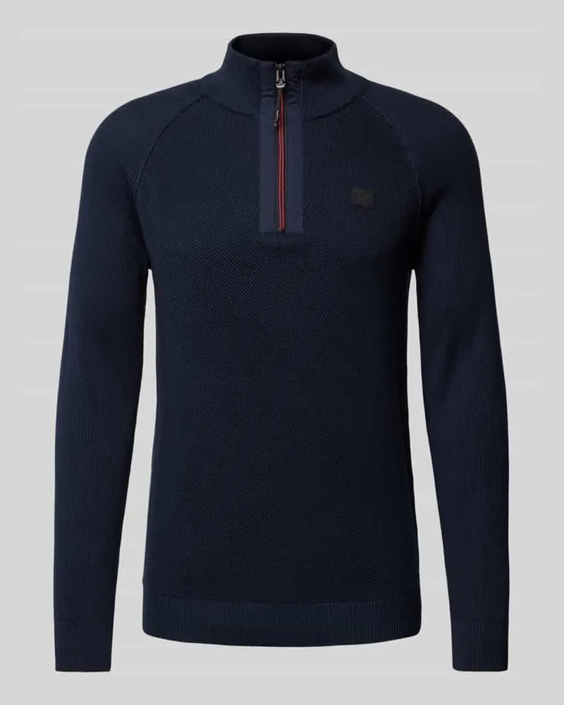 S.Oliver Regular Fit Strickpullover aus reiner Baumwolle mit Troyer-Kragen 
