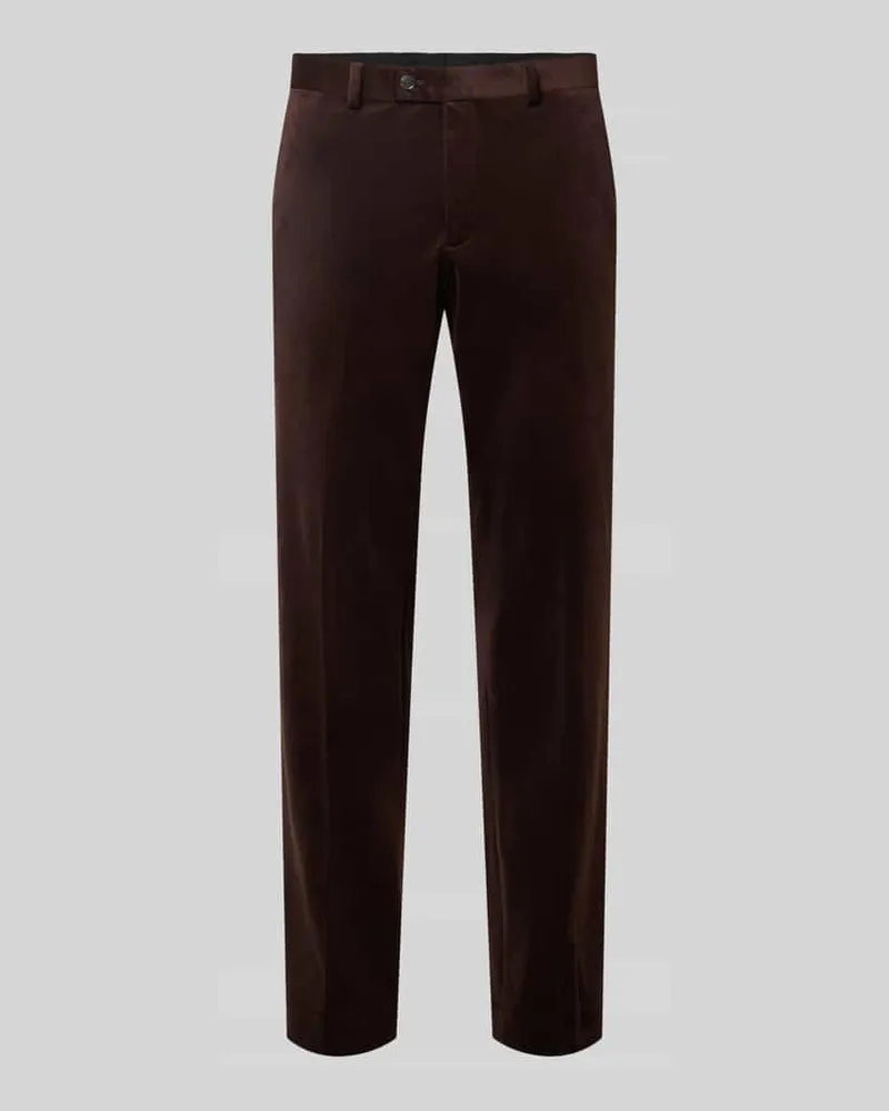 McNeal Slim Fit Samthose mit Stretch-Anteil Dunkelbraun