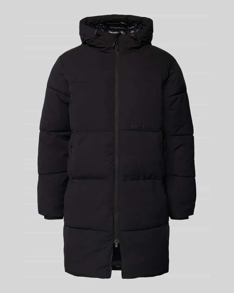 Jack & Jones Regular Fit Steppmantel mit Kapuze Modell 'Jorvester Black