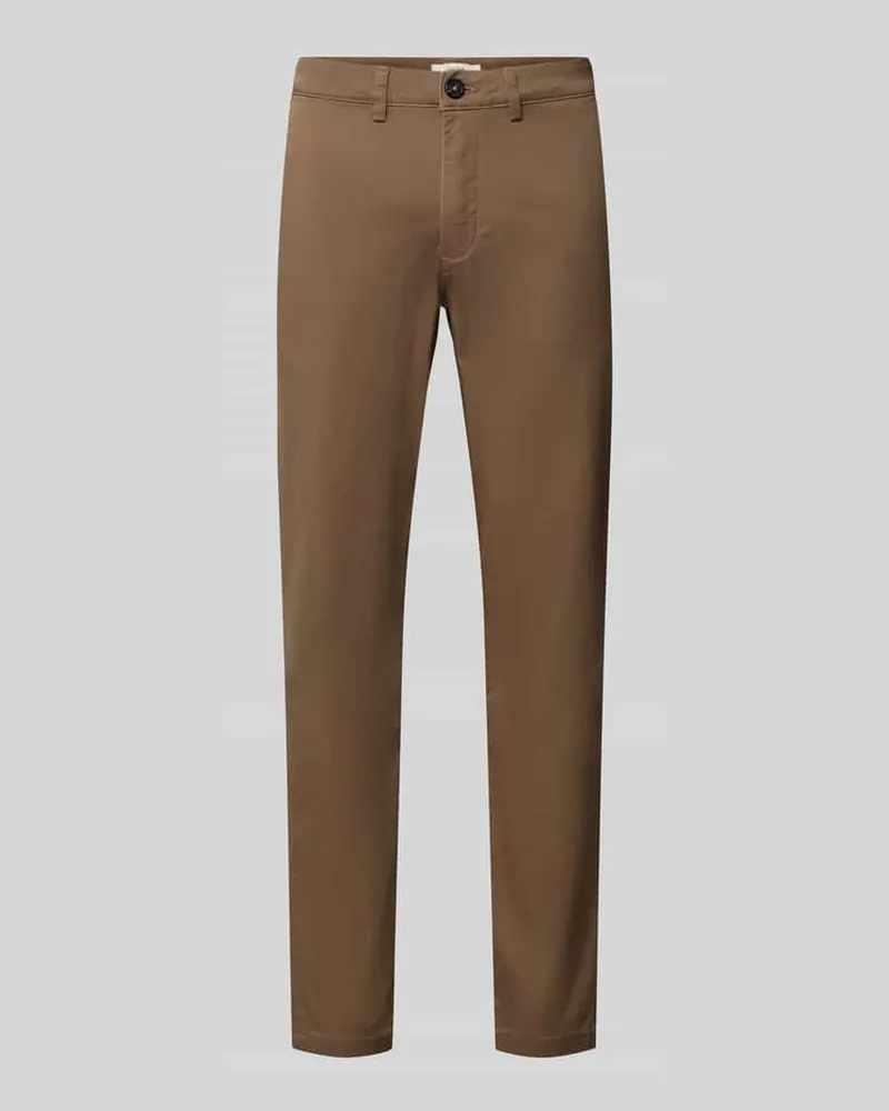 Selected Homme Slim Fit Chino aus Baumwoll-Mix Modell 'GABARDINE Dunkelbraun