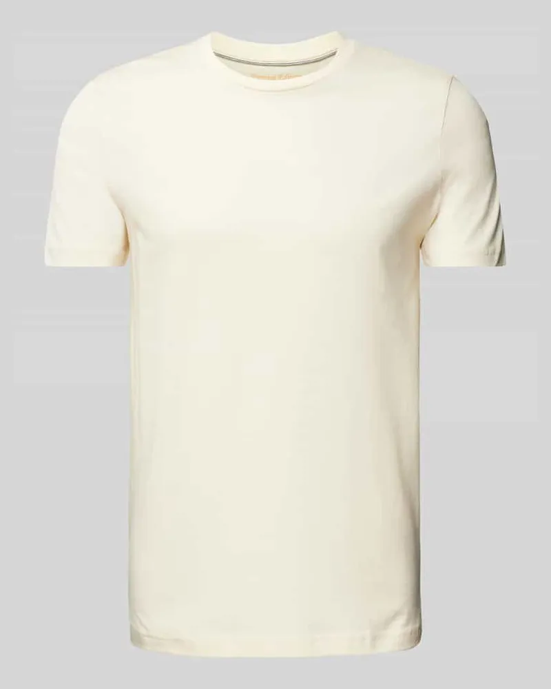 Christian Berg T-Shirt mit geripptem Rundhalsausschnitt 