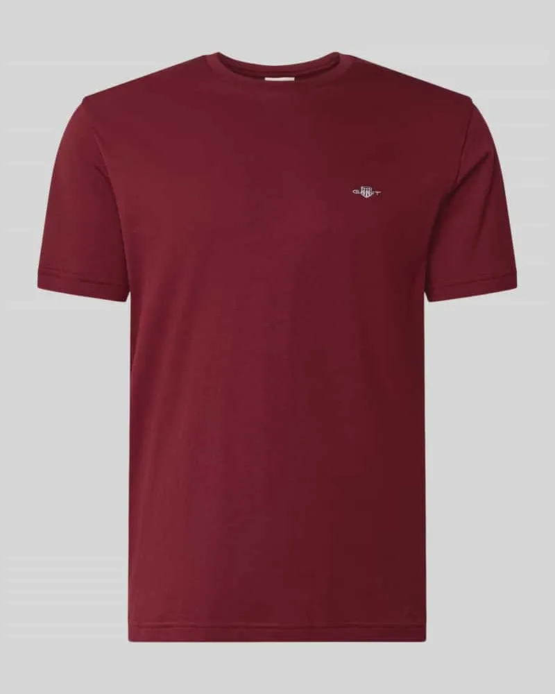 Gant Regular Fit T-Shirt aus reiner Baumwolle Bordeaux