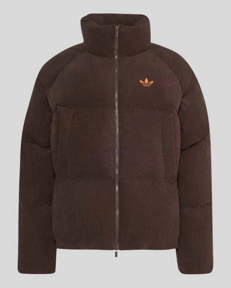 adidas Regular Fit Puffer Jacket mit Stehkragen Dunkelbraun