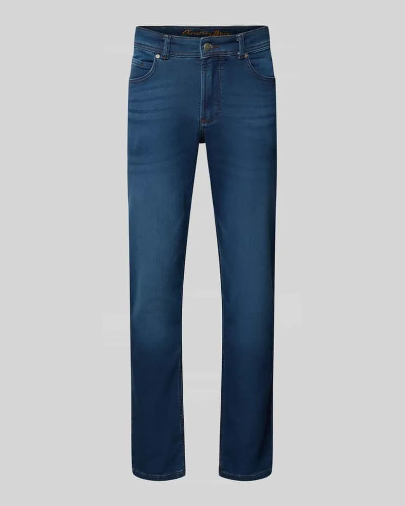 Christian Berg Slim Fit Jeans mit 5-Pocket-Design Dunkelblau