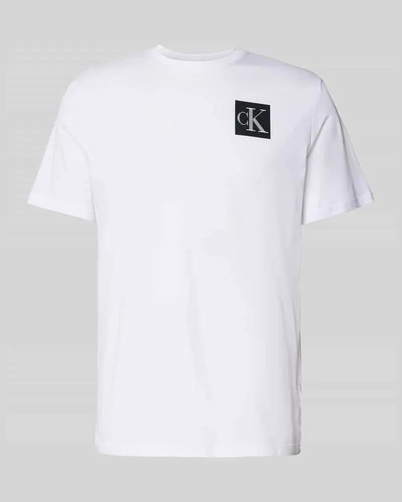Calvin Klein Regular Fit T-Shirt aus reiner Baumwolle mit Logo-Print Weiss