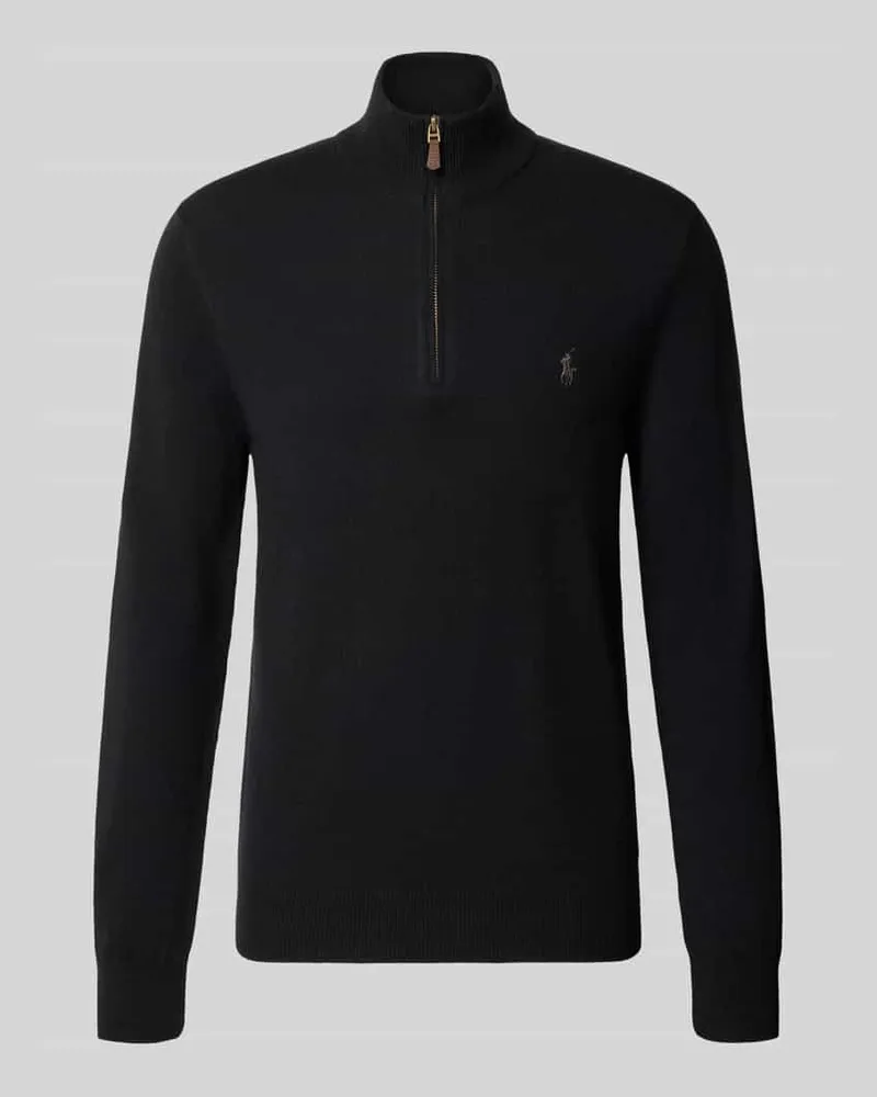 Ralph Lauren Regular Fit Troyer aus reiner Wolle Black