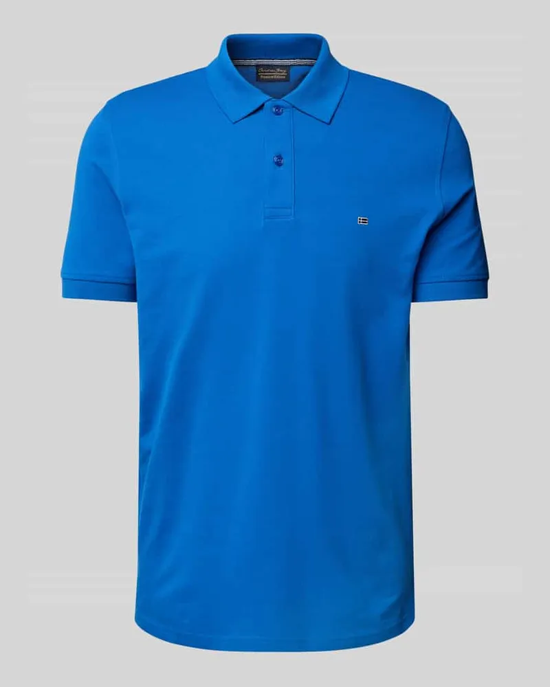 Christian Berg Poloshirt mit Label-Stitching Royal