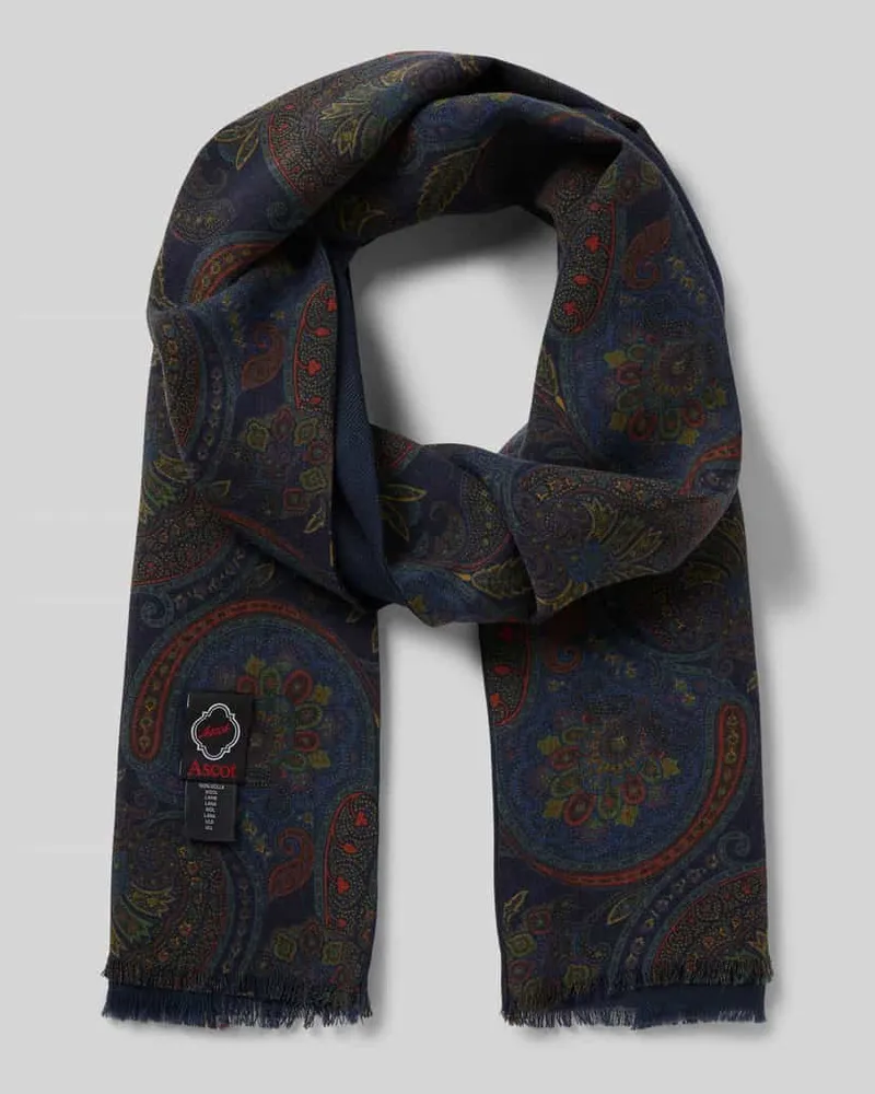 Ascot Schal mit Ausfransungen Marine