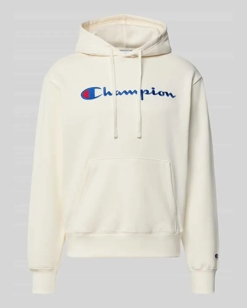 Champion Hoodie mit Label-Stitching Offwhite
