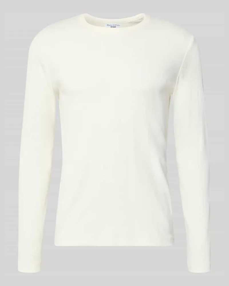 Marc O'Polo Langarmshirt mit Rippstruktur Weiss