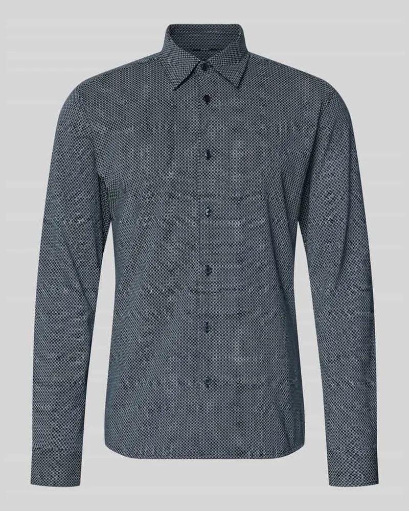 HUGO BOSS Slim Fit Businesshemd aus Baumwoll-Mix Modell 'P-ROAN-K-F-263 Marine