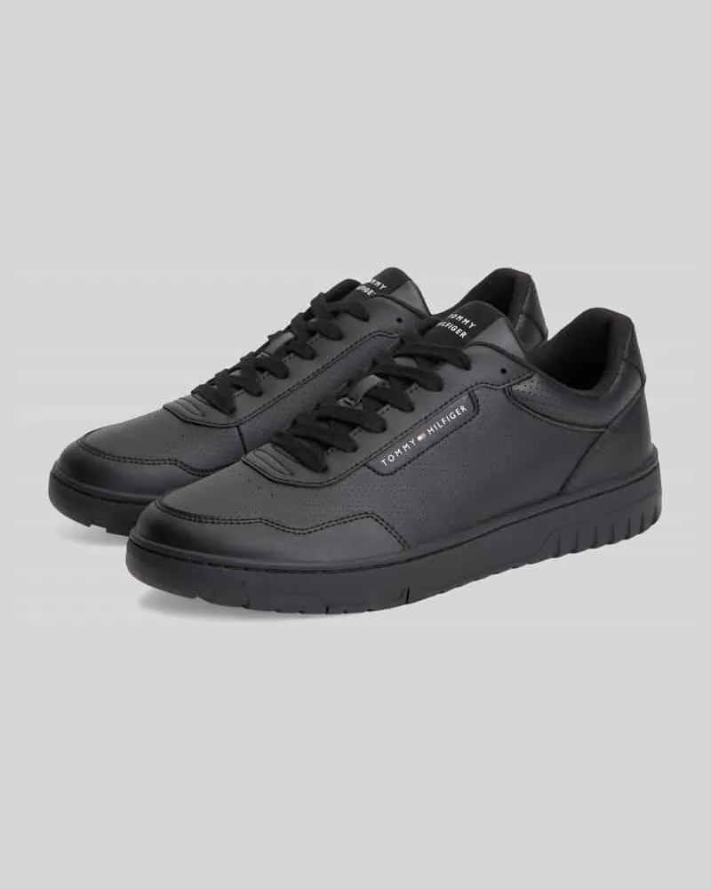 Tommy Hilfiger Sneaker aus Leder-Mix Black