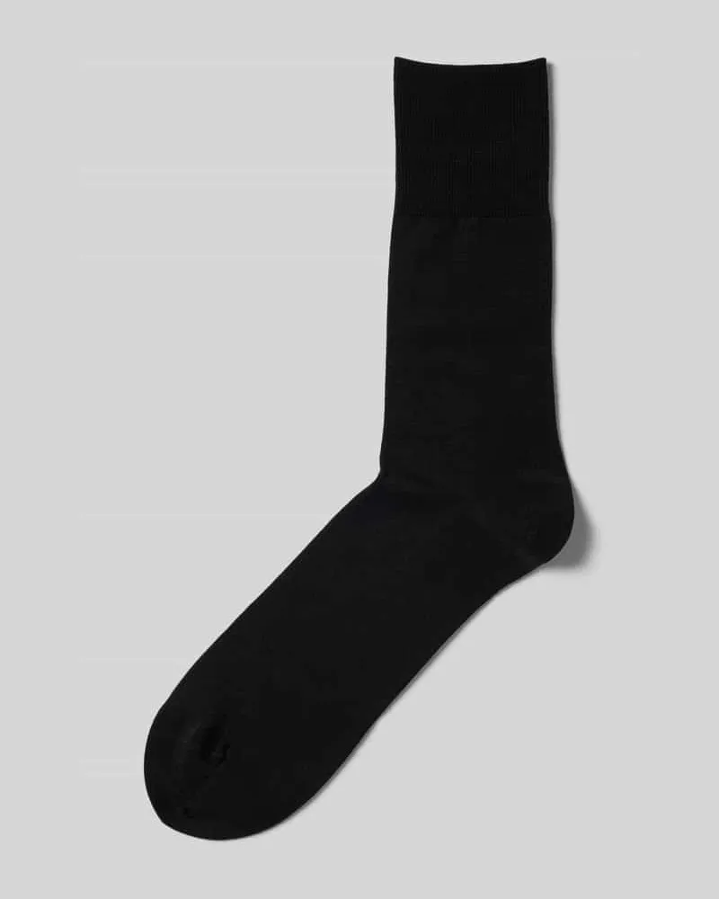 Falke Socken mit geripptem Abschluss Black