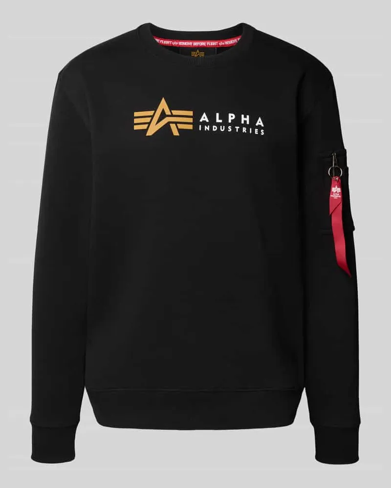Alpha Industries Sweatshirt mit Label-Print 