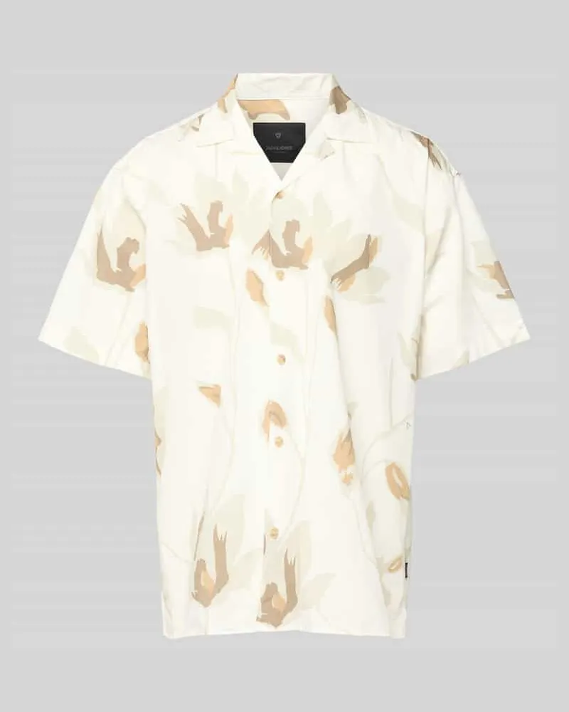 Jack & Jones Regular Fit Freizeithemd mit Resortkragen Modell 'PALERMO Offwhite