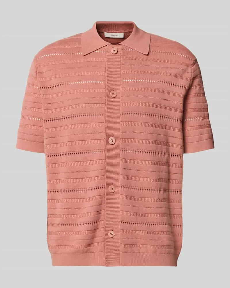 Selected Homme Regular Fit Strickjacke aus reiner Baumwolle Modell 'PALLE Lachs